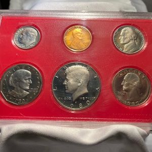 1980 S United States Mint Proof Set Kit 5 Coins Plastic Shell Toning